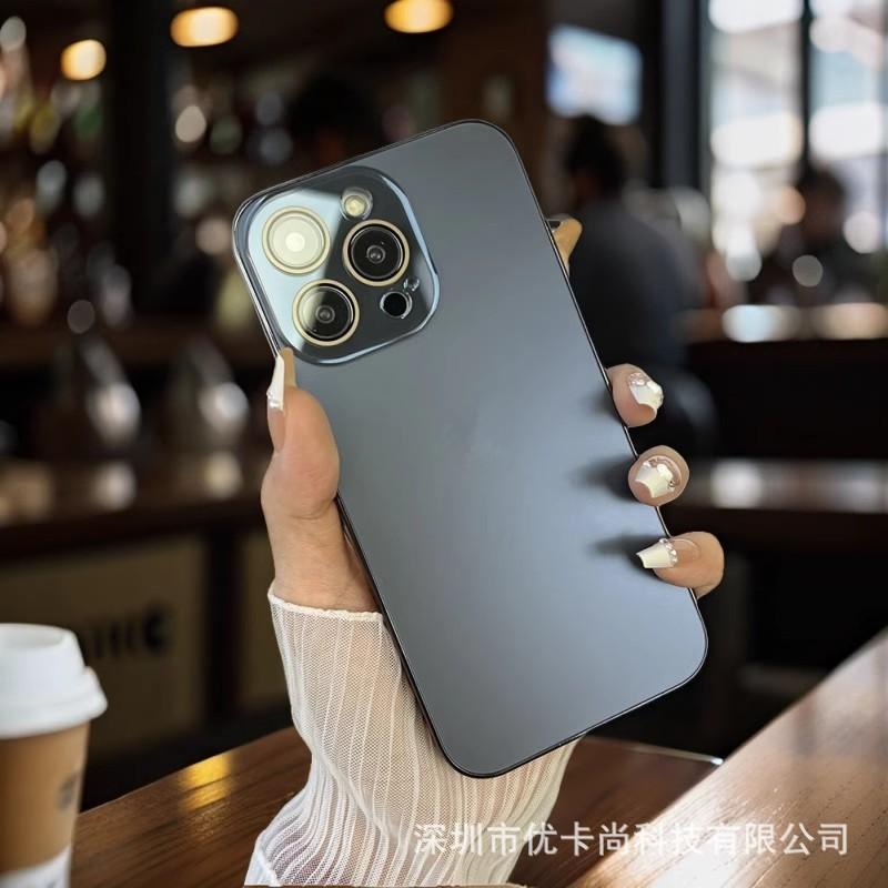 IPhone 16 Pro Max Case With Electroplated Finish Matte AG Texture Full Coverage Shockproof Protection Integrated Camera Lens