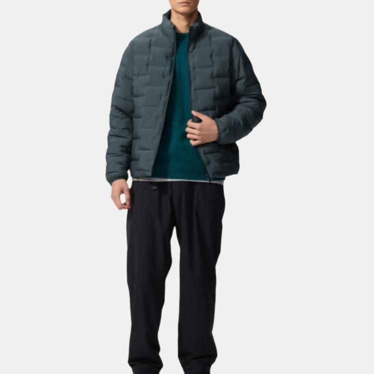 UNIQLO Long Sleeve Solid Color Zip Collar Cotton Jacket Men jackets 485476-59
