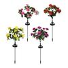 4Pcs Artificial Azalea Solar Light with Stake IP65 Waterproof Outdoor Garden Yard Pathway Patio Yard Lawn Faux Flower Decoration Lamp with 56 LED