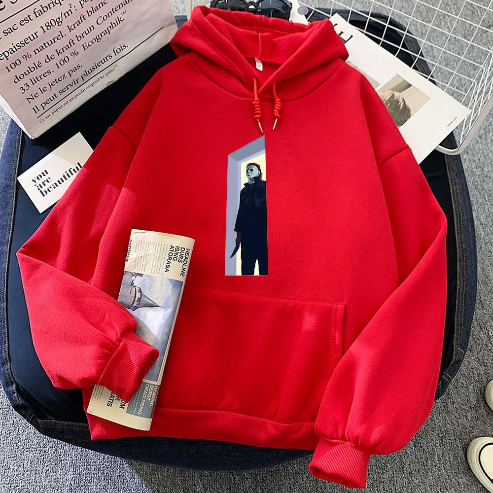 Michael Myers Halloween Horror Klassiker Film Hoodie Oversize Pop Vintage Sweatshirt für Herbst/Winter Lässig Weicher Kapuzenpullover