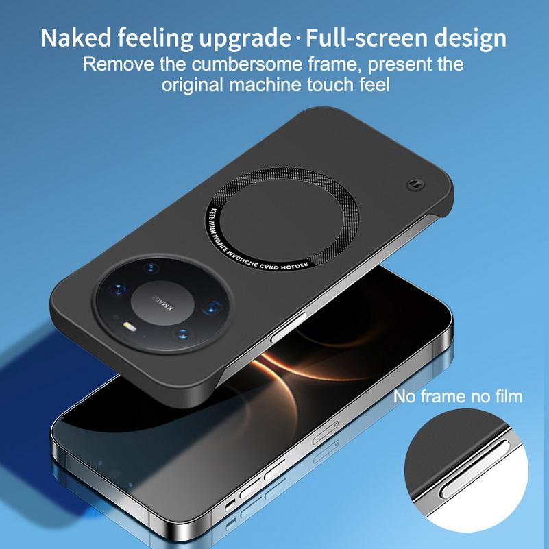 Ultradünne rahmenlose Handyhülle für Huawei Mate 80 Pro Max 80 70 Air 60 50 Pura 80 Ultra 70 Pro + mit Magsafe Magnetabdeckung