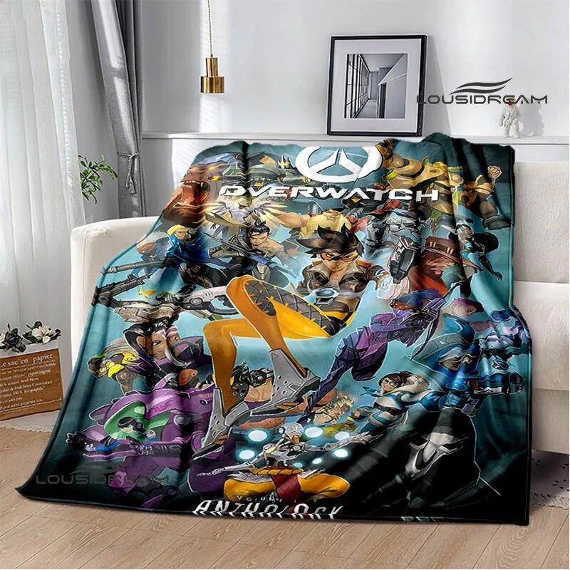Game Overwatch Printed Blanket Flange Warm Blanket Picnic Blanket Soft and Comfortable Blanket Cubre Cama Birthday Gift