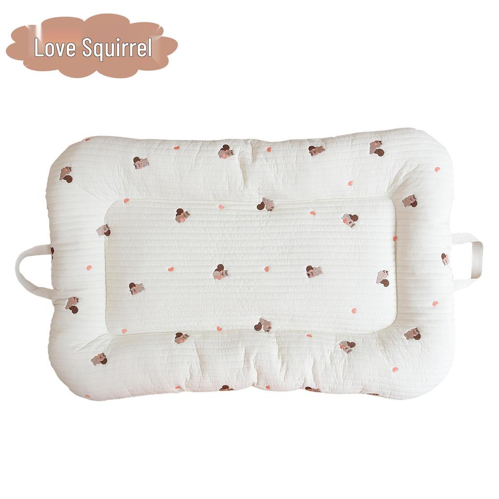 Korean Baby Double-Sided Quilted Cotton Handbag: Foldable, Breathable Infant Mattress Pad