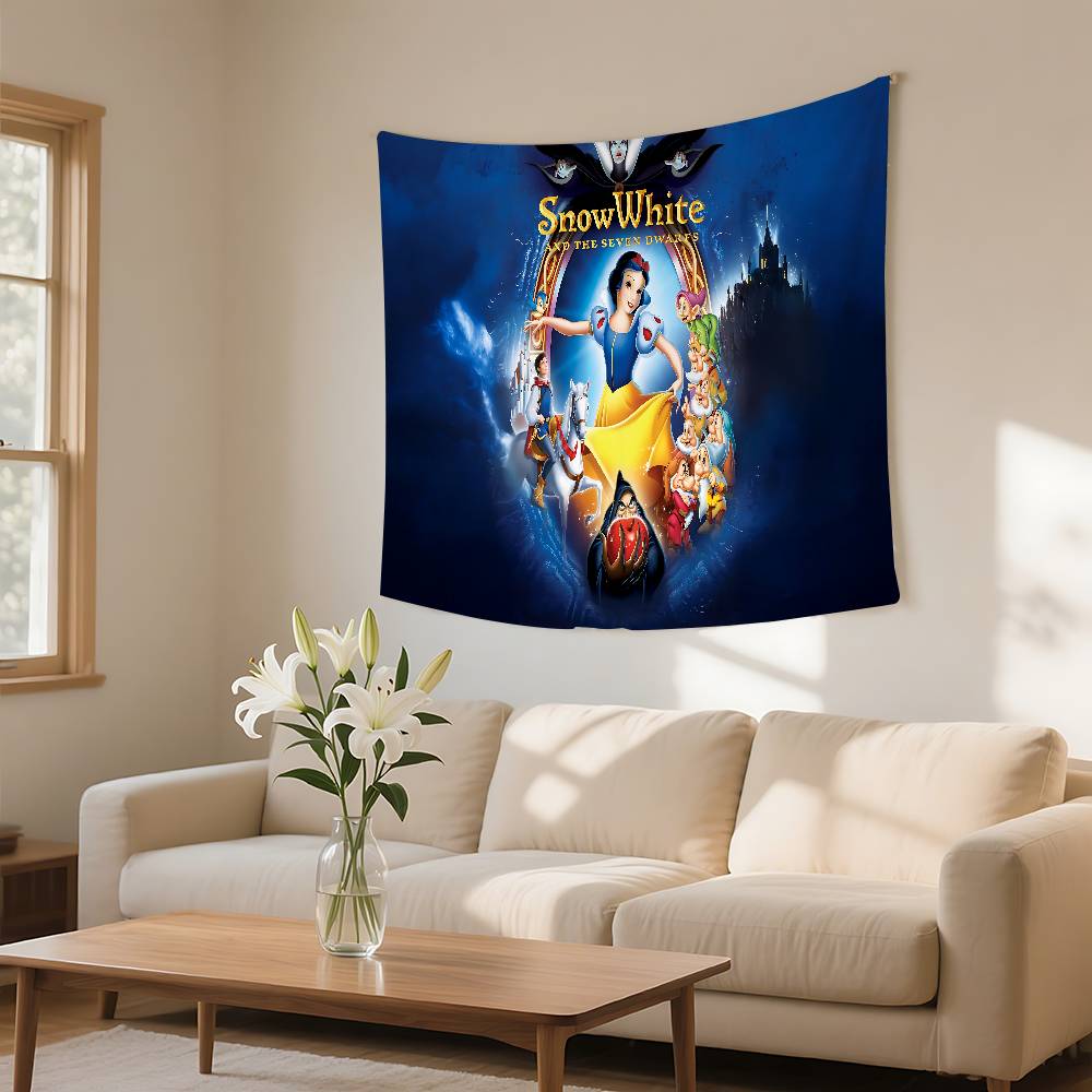 Classic Anime SsnowWhiteS Cute Tapestry Wall Hanging Tapestry Art Deco Blanket Curtain Hanging At Home Bedroom Living Room