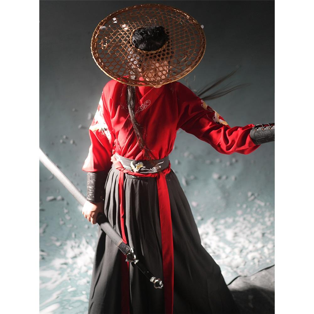 Chinese Song Dynasty Style Hanfu For Men, Martial Arts, Waist-length Embroidery, Daily Suit