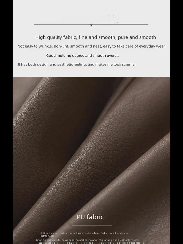 High Waist Women's PU Leather A-Line Shorts, Slim Wide-Leg, Black, Fall/Winter 2023, Korean Style, Perfect with Boots