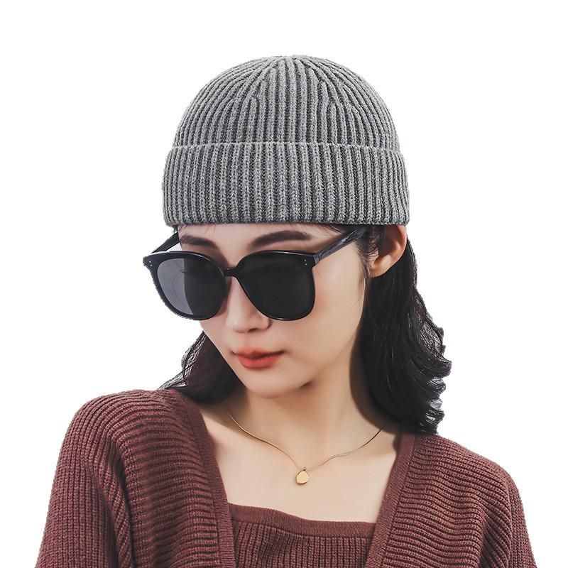 2026 Autumn/Winter Knit Dome Brim Beanie - Warm Pullover Skullcap, Plain Japanese Yuppie Style Tang Top Hat.