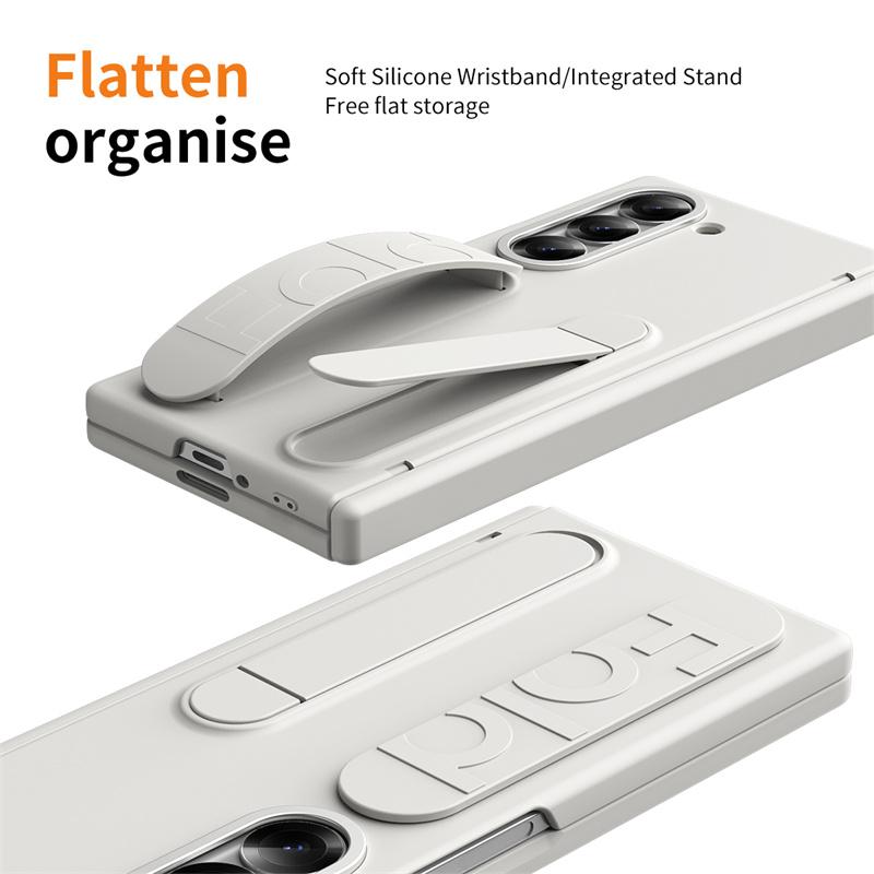 Pulseira Antiperda Business Suporte Oculto Capa Dobrável para Celular para Samsung Galaxy Z Fold 8 7 6 5 4 3 Proteção de Tela Capa Anti-queda
