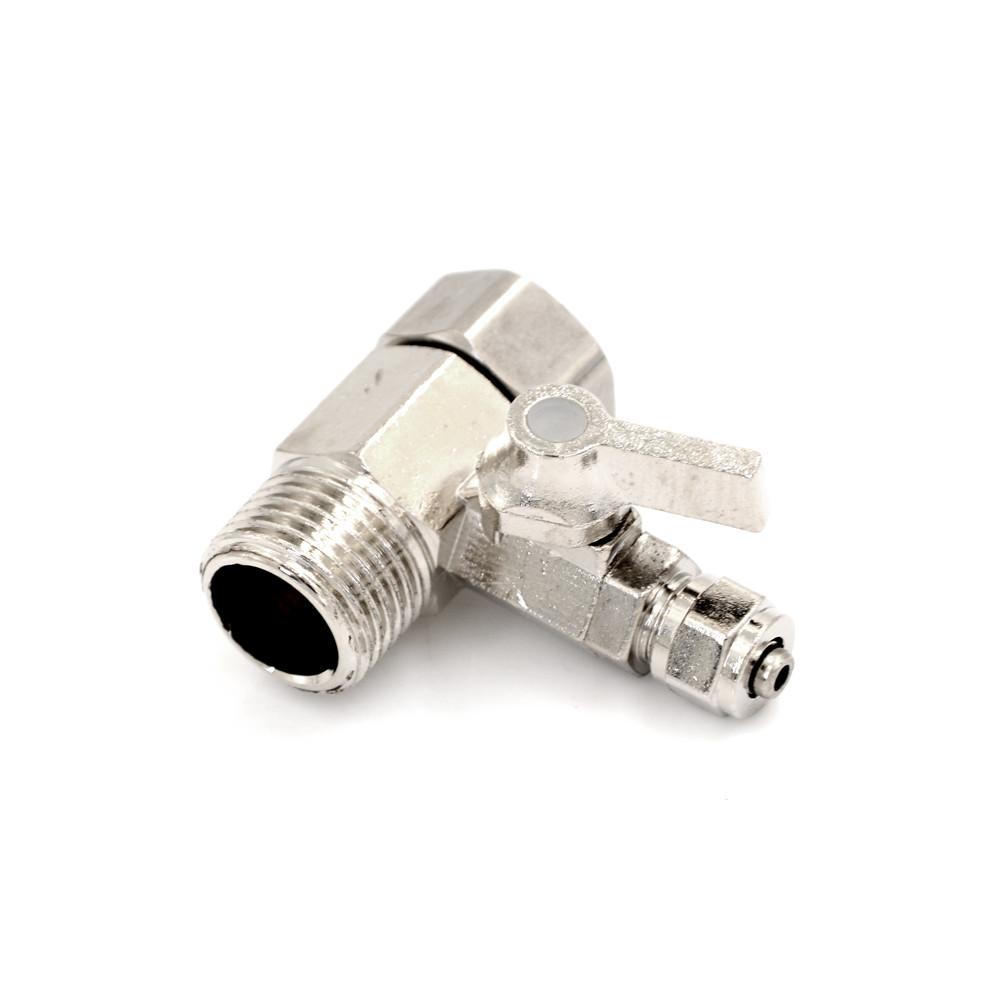 Feed Water Filter Purifier Adapter 1/2'' To 1/4'' Ball Valve Faucet Tap Safe Water Purifier Valve Brass Pure Copper