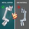Universal-Wasserhahnverlängerung aus Kupfermetall mit 1080 ° Drehung und Dual-Mode-Sprühkopf, Bubbler-Spritzbelüfter für Küchenroboter-Armhahn