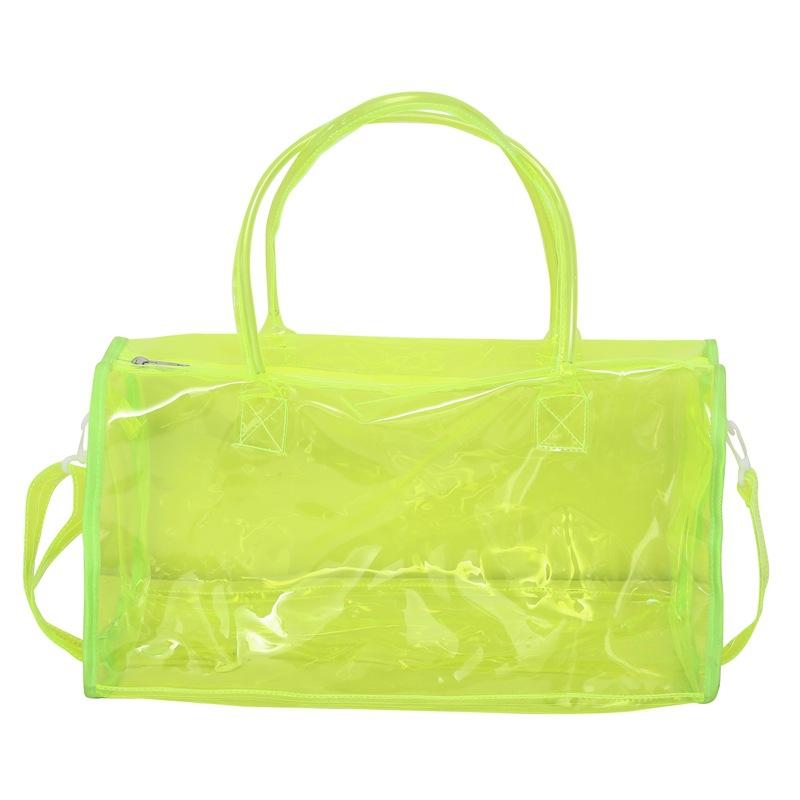 

Candy color large capacity messenger bag light storage travel bag transparent swimming waterproof fitness bag фарби люмінесцентні зелений колір