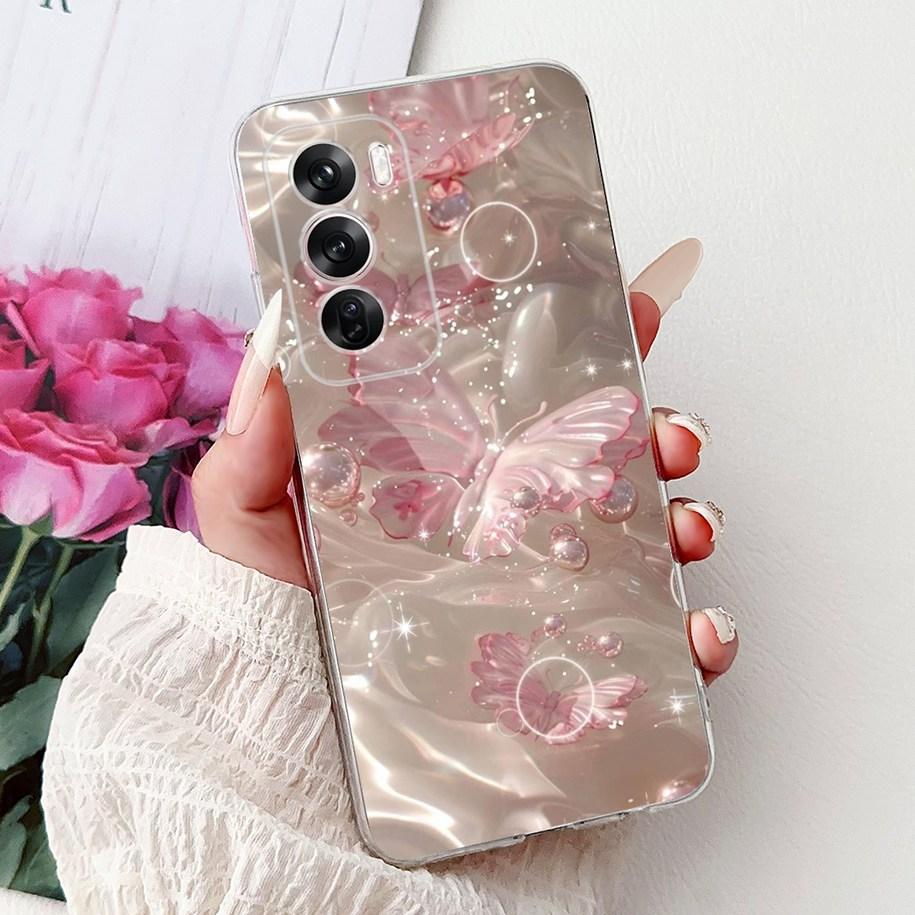 For OPPO Reno12 Pro 5G Case CPH2629 Cover Transparent Silicone Fashion Butterfly Soft Case For Reno 12 CPH2625 Reno 12Pro Fundas