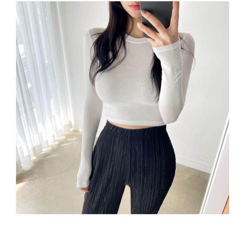 Korean Dongdaemun Trendy Tight Long Sleeve T-shirt: Sexy & Versatile with Big Bust and Waist Display