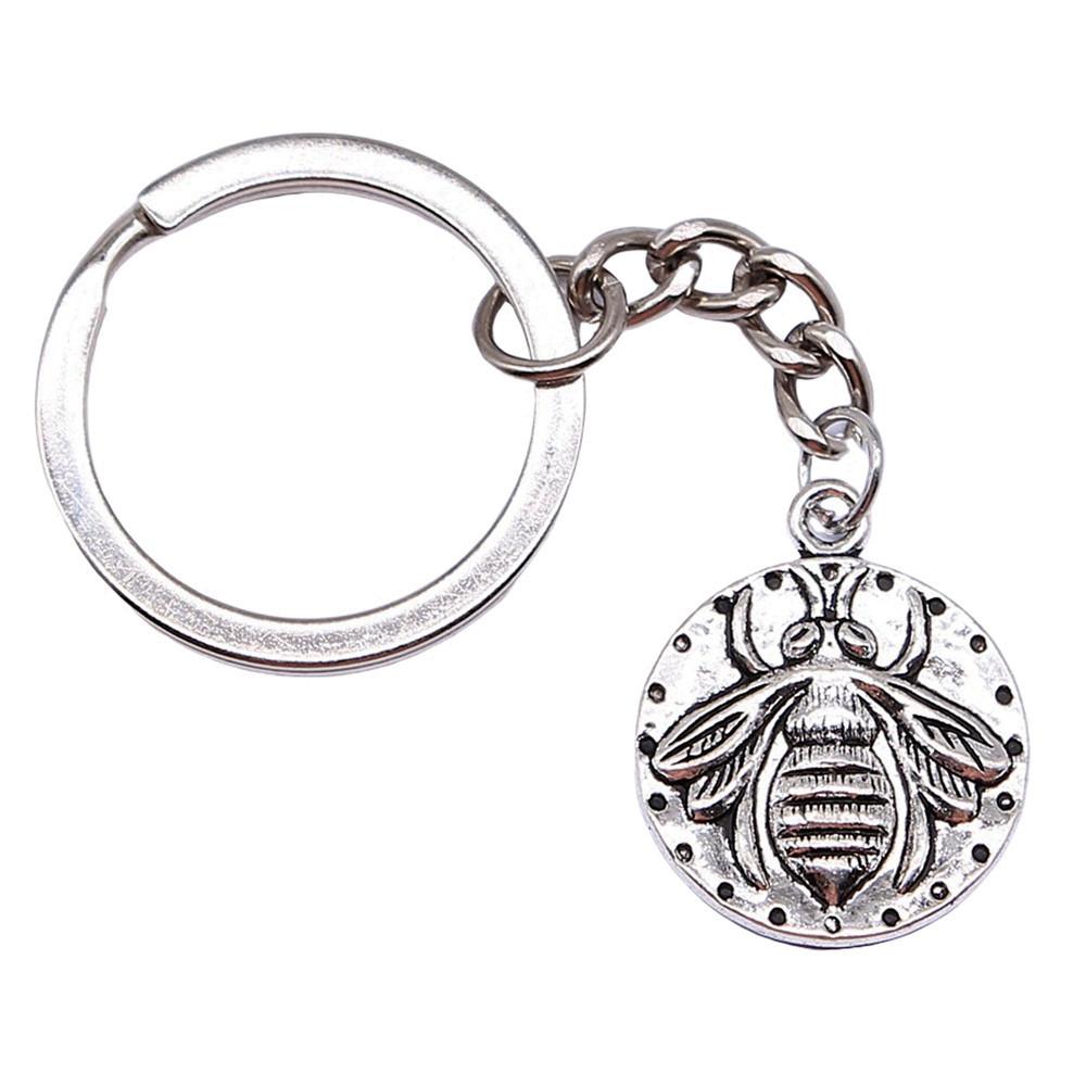 Breloc cu Charm Libelulă și Albină Pandantive Fluture Inel pentru Chei Inel de 28mm