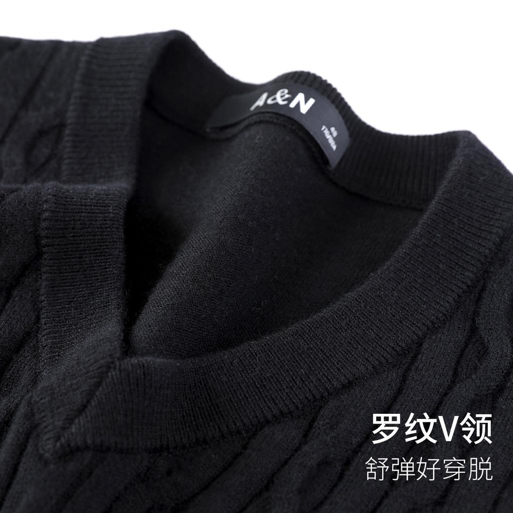 [Cashmere&Sheep Wool] Autumn/Winter Business Twisted Flower V-neck Vest