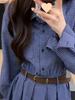 Plus Size Preppy Plaid Waist-Defining A-Line Dress - Slimming Short Skirt Shirt Dress for Women