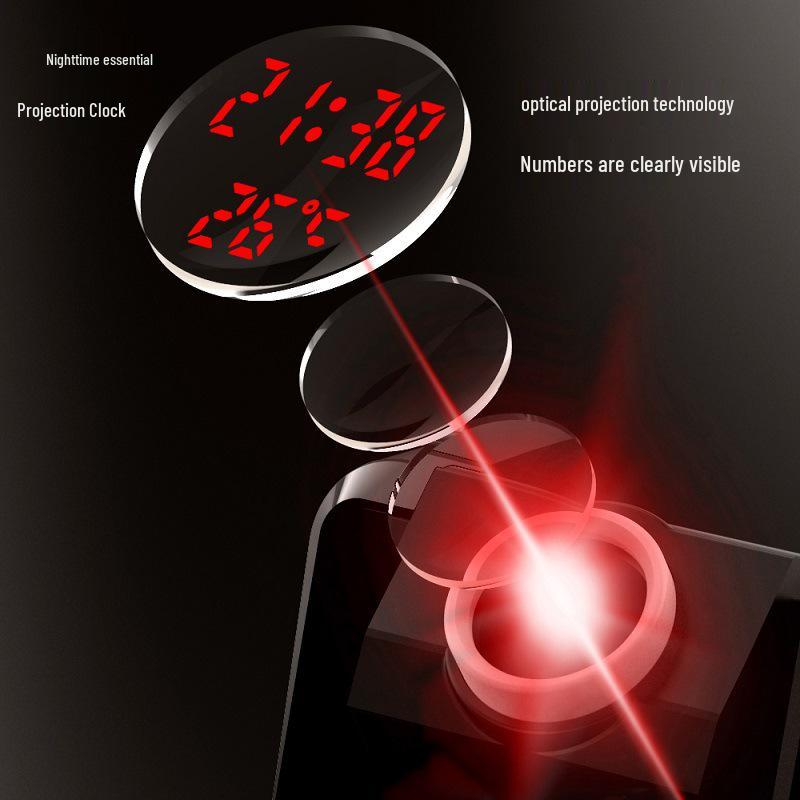 Multi-Functional LED Projection Alarm Clock with Temperature Display