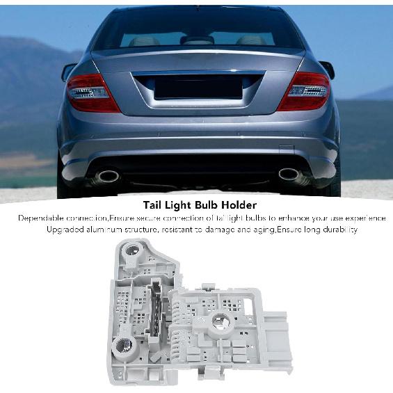 Tail Light Bulb Holder for C-Class W204 Saloon 2012-2014 Aluminum Rear Lamp Bulb Socket Replacement Direct Fit ABS Construction Secure Connection