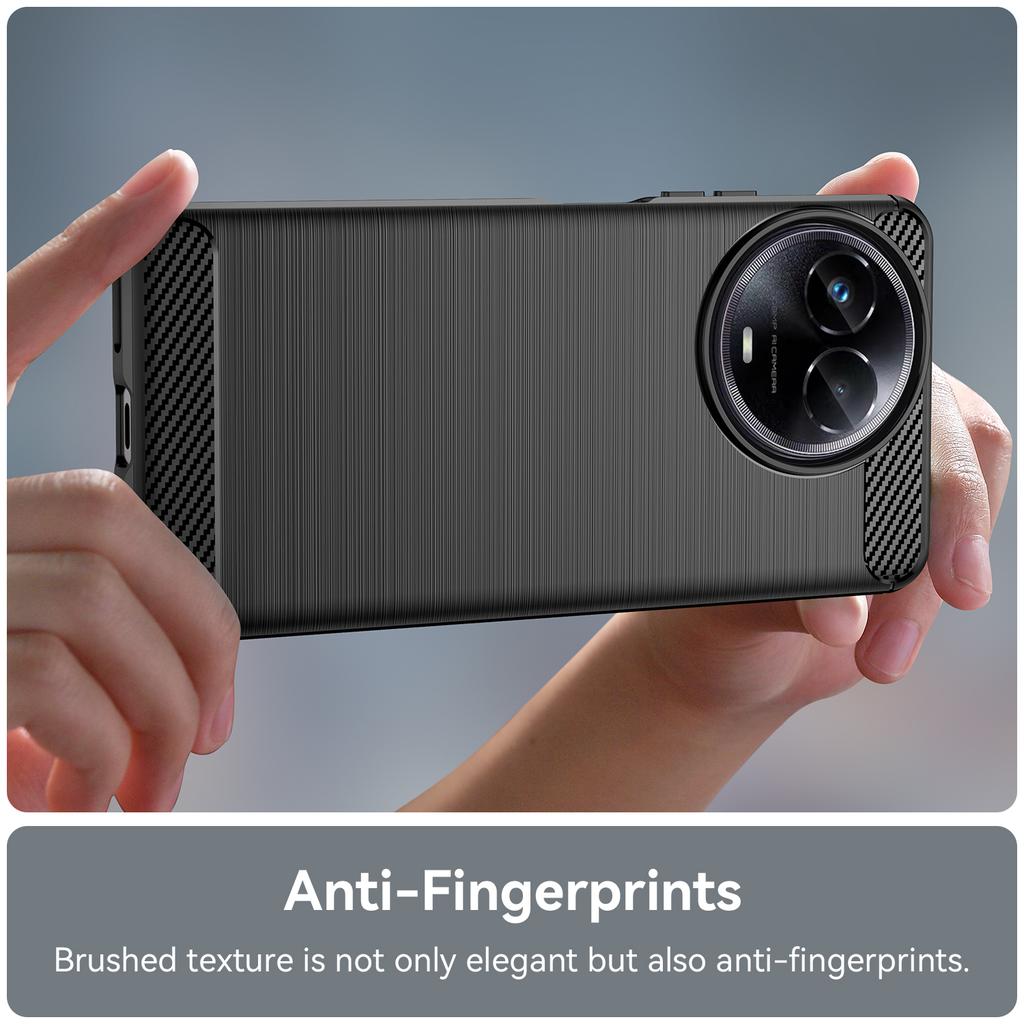 For Realme V50s 5G Case Shockproof Carbon Fiber Texture TPU Cell Phone Cover