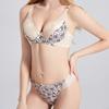 Western-style Anti-sag Plus-size Bra and Panty Set Sexy Underwired Lace Push-up Bra with Skin-friendly Comfortable Panties