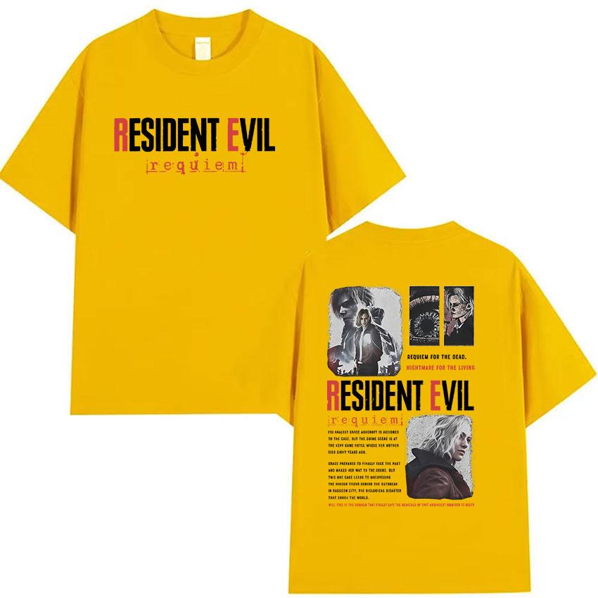 Leon Kennedy Resident Evil Graphic T Shirt Mens Women Vintage Summer High Quality Oversized Top 100 Cotton Tshirt Streetwear
