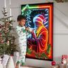 Christmas UV Fluorescent Door Banner/cover Background/holiday Party Decoration/Christmas Decorative Hanging Cloth