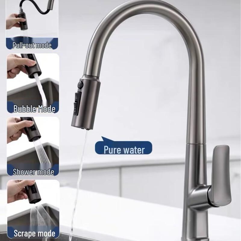 Multifunctional 3-in-1 Pull-Out Kitchen Faucet