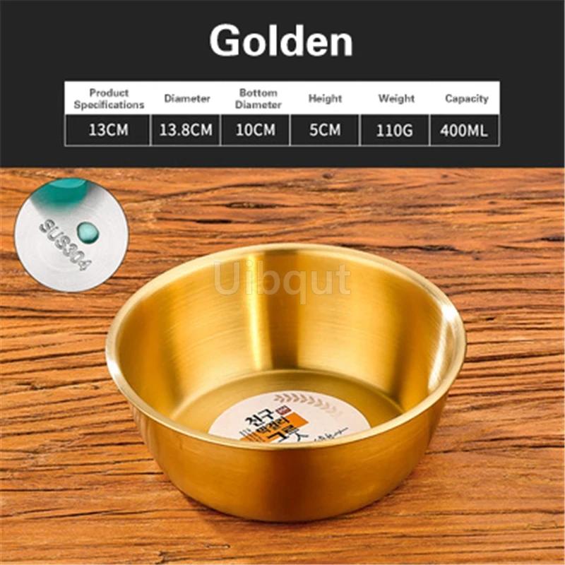 Rice Golden Bowls with Handle Wine Bowl Cooking Basin Seasoning Bowl Noodle Bowl Korean 304 Stainless Steel Rice Wine Bowls