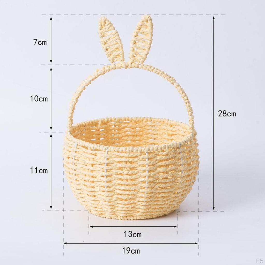 Handmade Basket with Ears for Grocery And Picnic Use