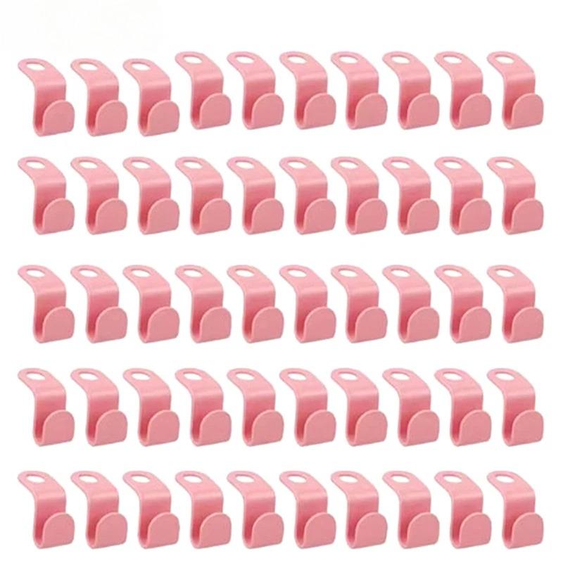 

20/40 шт. Крючки-органайзеры для вешалок в шкаф, соединительные, многофункциональные, каскадные, пластиковые, для спальни, для хранения в шкафу, экономящие место, крючок для одежды 20pcs розовый