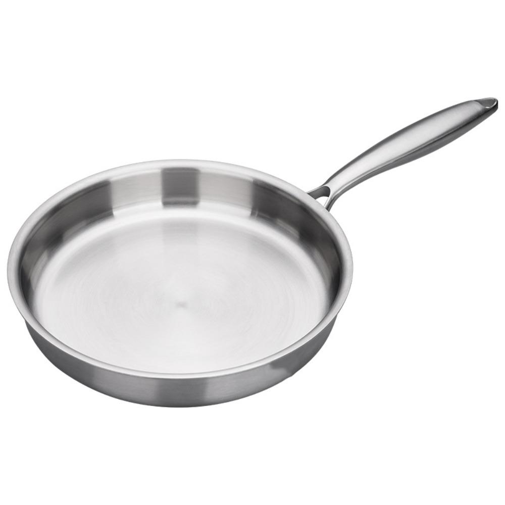 Flat Bottom Frying Wok Nonstick Fried Steak Pot Kitchen Cookware Stainless Steel Frying Pan  Home