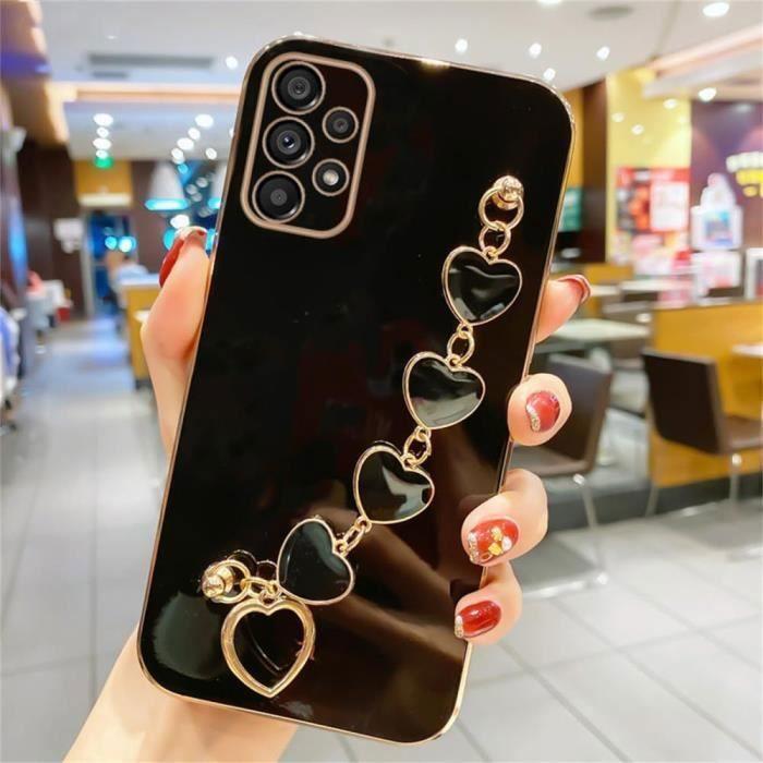 Coque - Booling® - Samsung Galaxy S23 FE - Antichoc - Bracelet Cœur - Motif Amour Plaqué Noir