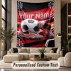 Fußball (121) Thema Personalisierte Wandteppich Benutzerdefinierter Name Text Wandbehang Tapisserie Haus Hintergrund Dekoration