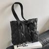 Diamond Lattice Women's Shoulder Bag Large Capacity Ladies Tote Bags Soft Cloth Female Portable Underarm Bag Commute Handbags