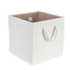 Foldable Cube Storage Box Storage Box Fabric Storage Basket 1 Pcs For Storing Durable Rope Handles Closet Box Fabric Storage Racks Bedroom Toys Beige 