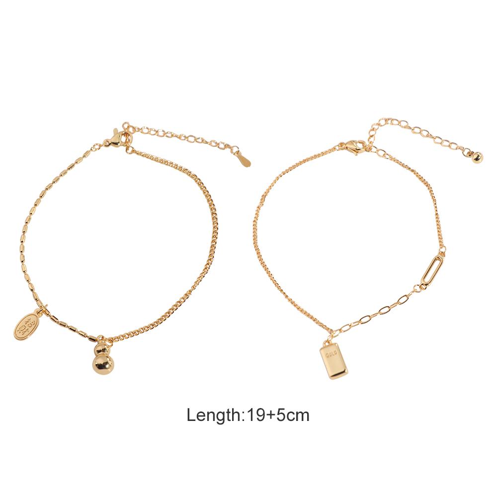 Copper Gourd Pendant Anklet Small Gold Brick  Fashion   Beach