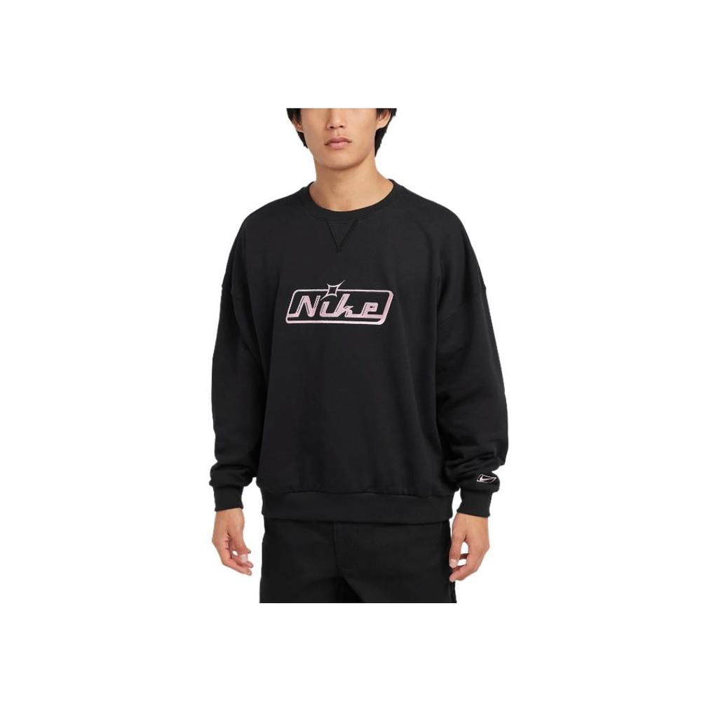 Nike Club Oversized Comfortable Crewneck Sweatshirt Unisex Sweatshirt Black Glaze-Pink HQ2957-010