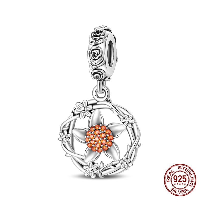 New In Original Charms Copper Sweet Pink Robot Charm Beads Fits 3Mm Original Bracelets For Womens Diy Fine Jewelry Gift