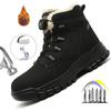 Fashion Winter Warm Labor Boots for Men Waterproof Steel Toe Cap Safety Work Shoes Sneakers Male Footwear