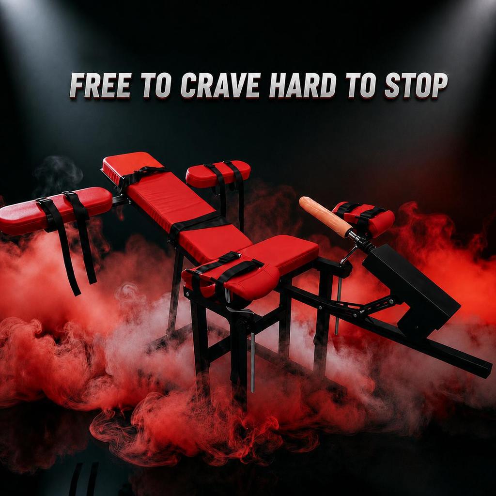 Pro BDSM Throne System: Open-Leg Spreader Chair with Built-In Sex Machine & 6-Point Restraint Harness sex furniture 18+