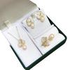 Freshwater Pearl Necklace, Earrings & Ring Set for Women - Versatile Fashion Jewelry Three-Piece Set