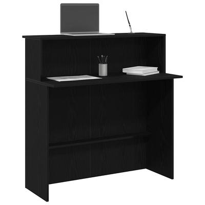 Black Reception Desk 100X50X103.5 Cm Glued Wood
