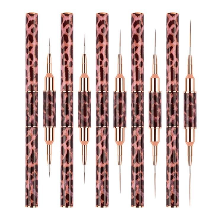 Nail Art Brushes Set 5pcs Double-Ended Acrylic Nail Art Brushes Nail Art Liner Brushes Builder Nail Gel Brushes Gifts 1