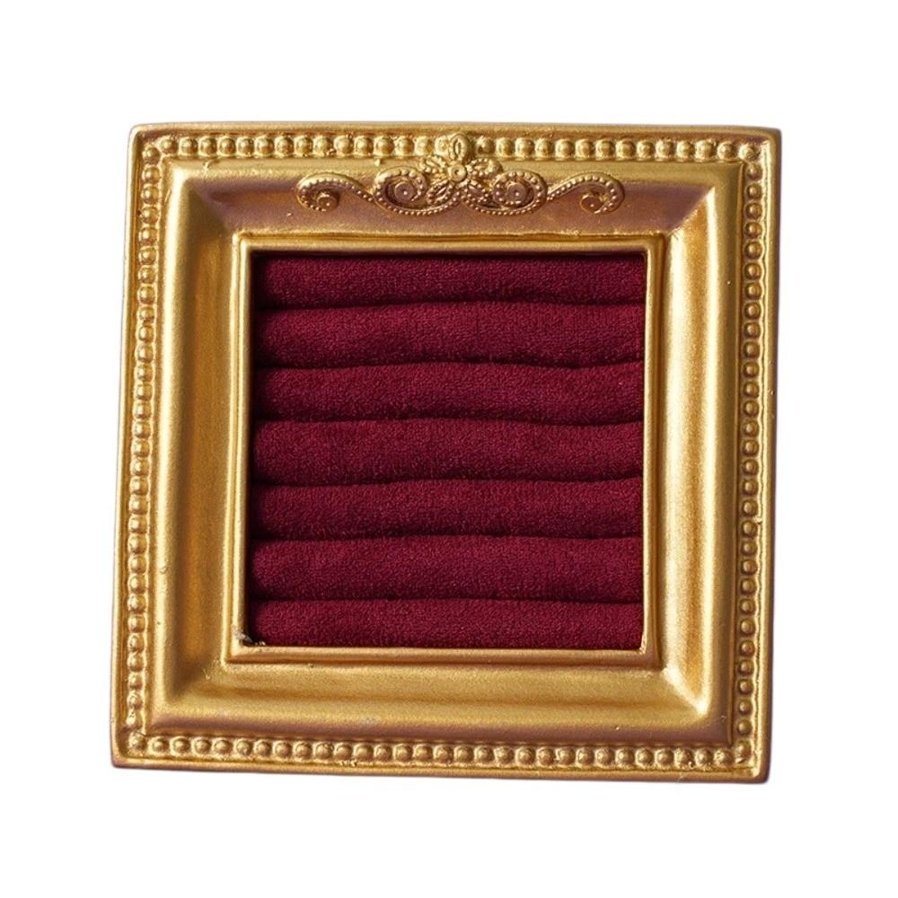 Vintage Gold Ring Display Stand Velvet Organizer Jewelry Display Rack  Wedding & Birthday Gifts