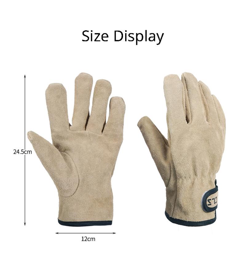 New Two Layers Leather Outdoor BBQ Gloves Fire Heat Resistant Kitchen Cooking Oven Mitts Anti Slip Hard Wearing Clamping Glove