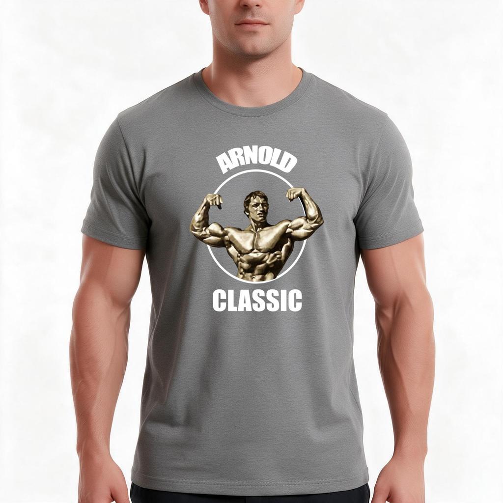 T-shirt Arnold Classic Bodybuilding Estiva Casual Cotone Oversize Streetwear Top Stampa Grafica Vintage 100% Cotone