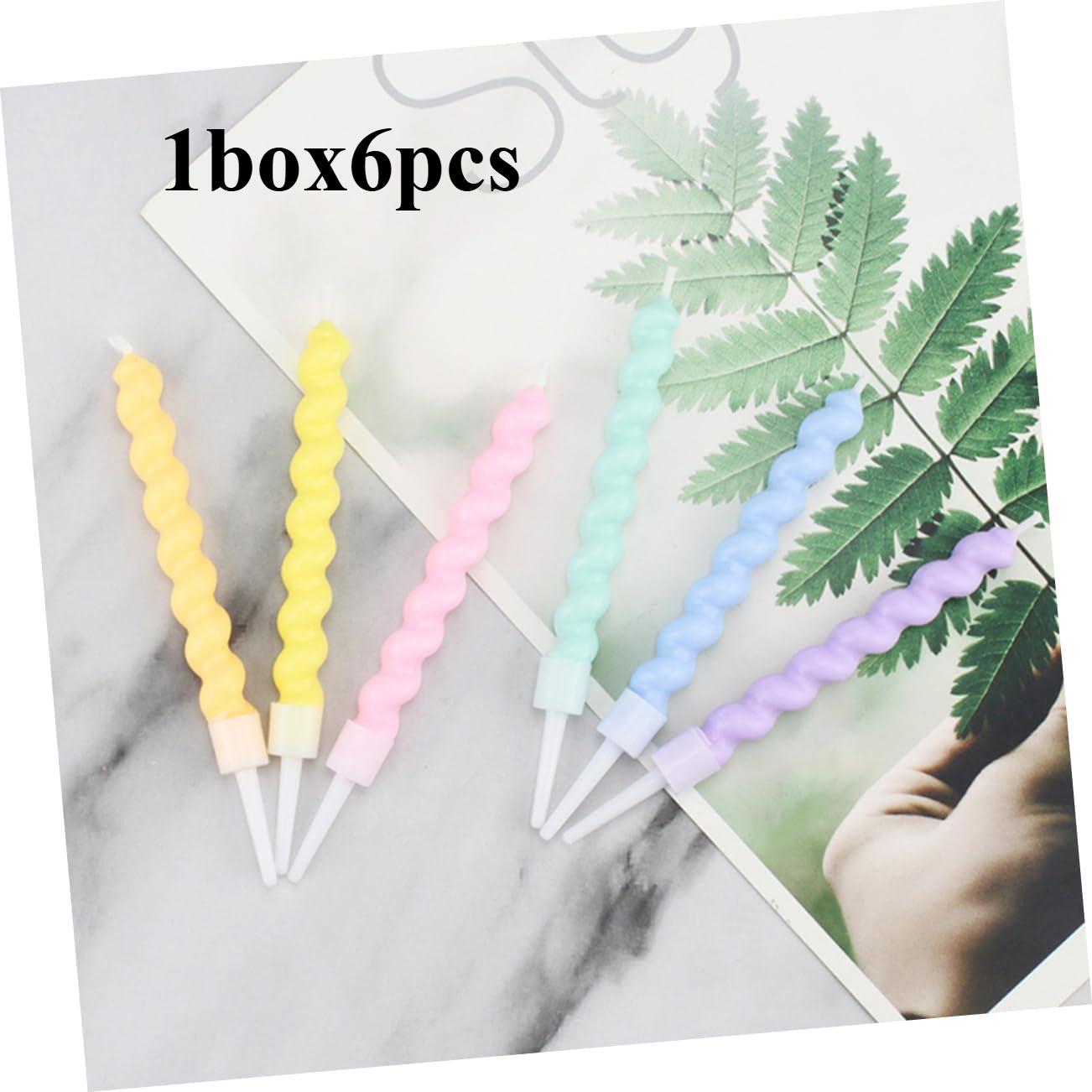 

6/12 шт. Свеча с резьбой для торта, свечи на день рождения, креативные декоративные свечи для торта, цветные свечи для торта, пластиковые