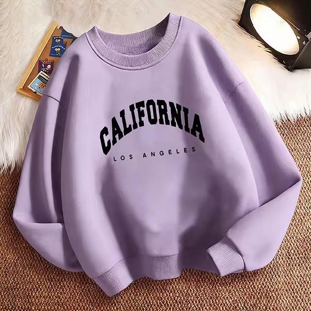 California LA Letter Sportswear Kids Crew Neck Hoodie - Casual Fashion Pullover for Boys
