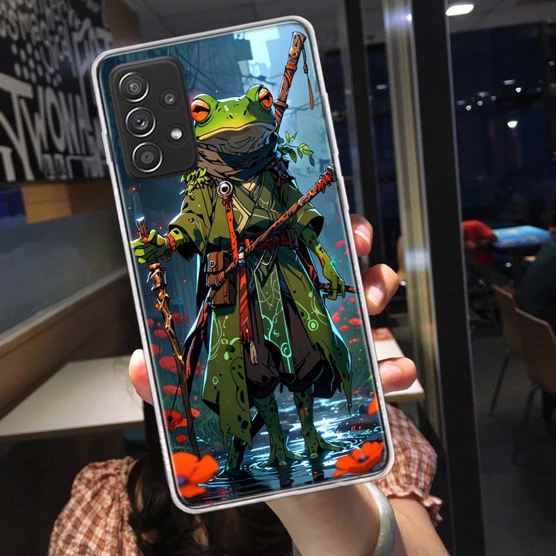 Cute Mouse Axolotl Frog Wizard Phone Case for Samsung A54 A57 A37 A17 A14 A15 A12 A24 A34 A55 A35 A25 A52S A07 A05S A04S A22 A32
