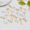 50pcs Party Table Decoration Supplies, Wooden Fish and Cross Decorative Pieces Perfect for Tabletop Display or Craft Projects